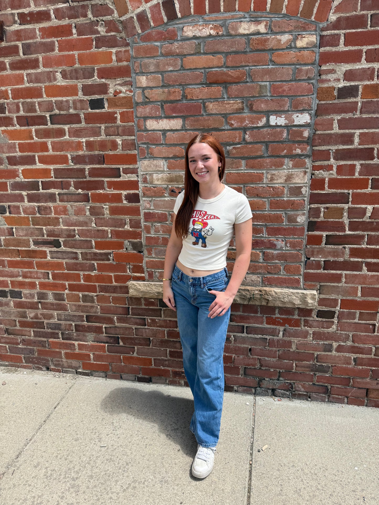 Husker Mascot Cropped Tee