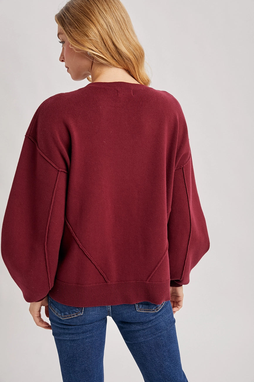 Chelsey Sweater - Burgundy