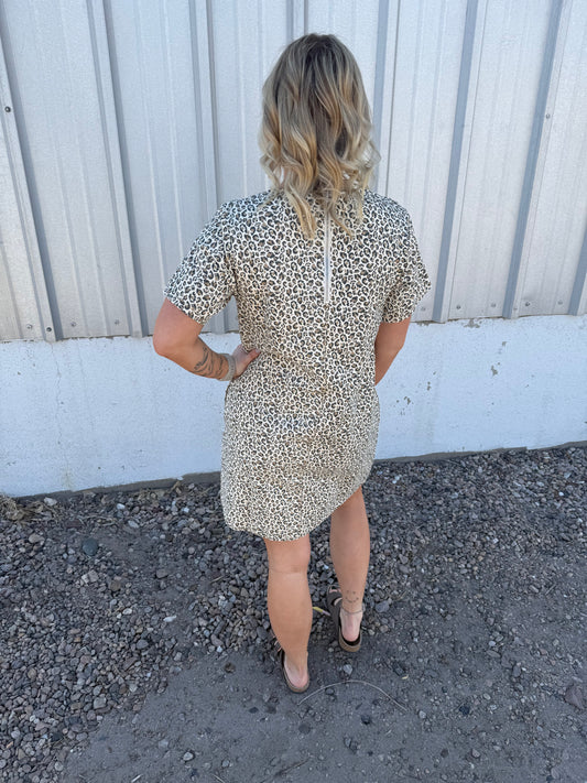 Leopard Denim Dress
