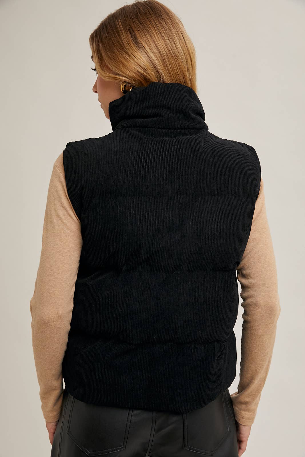 Black Corduroy Puffer Vest