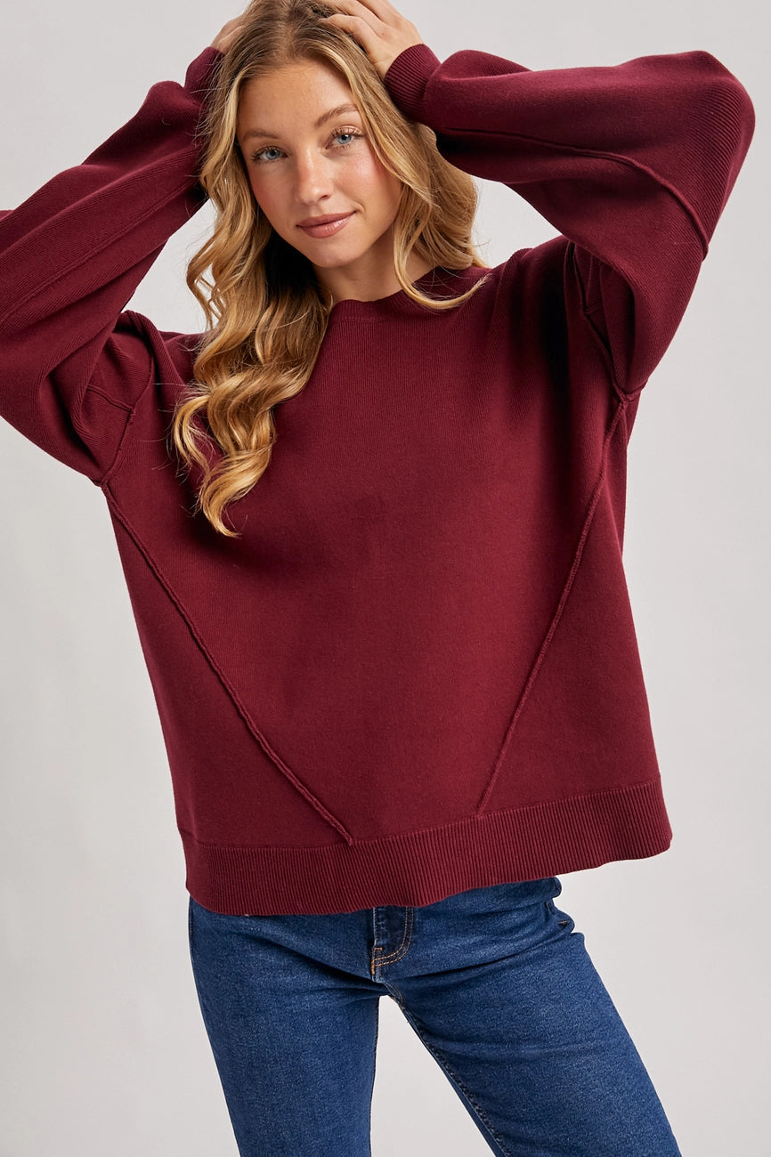 Chelsey Sweater - Burgundy