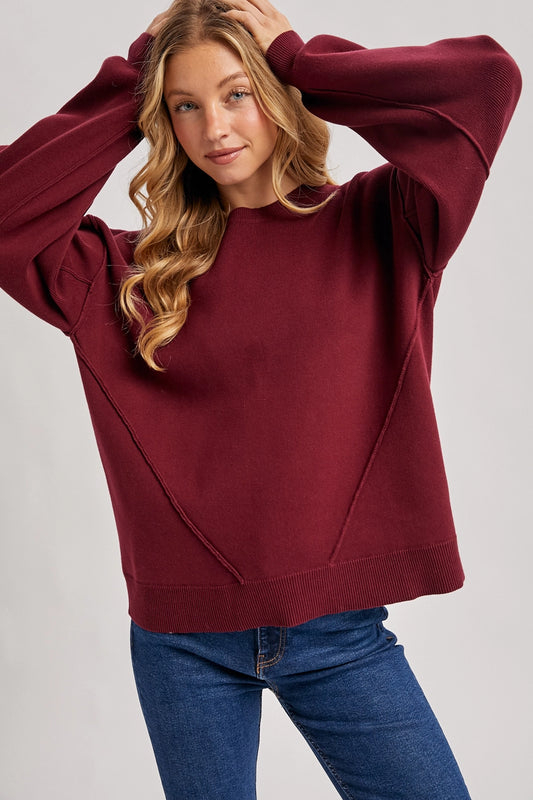 Chelsey Sweater - Burgundy