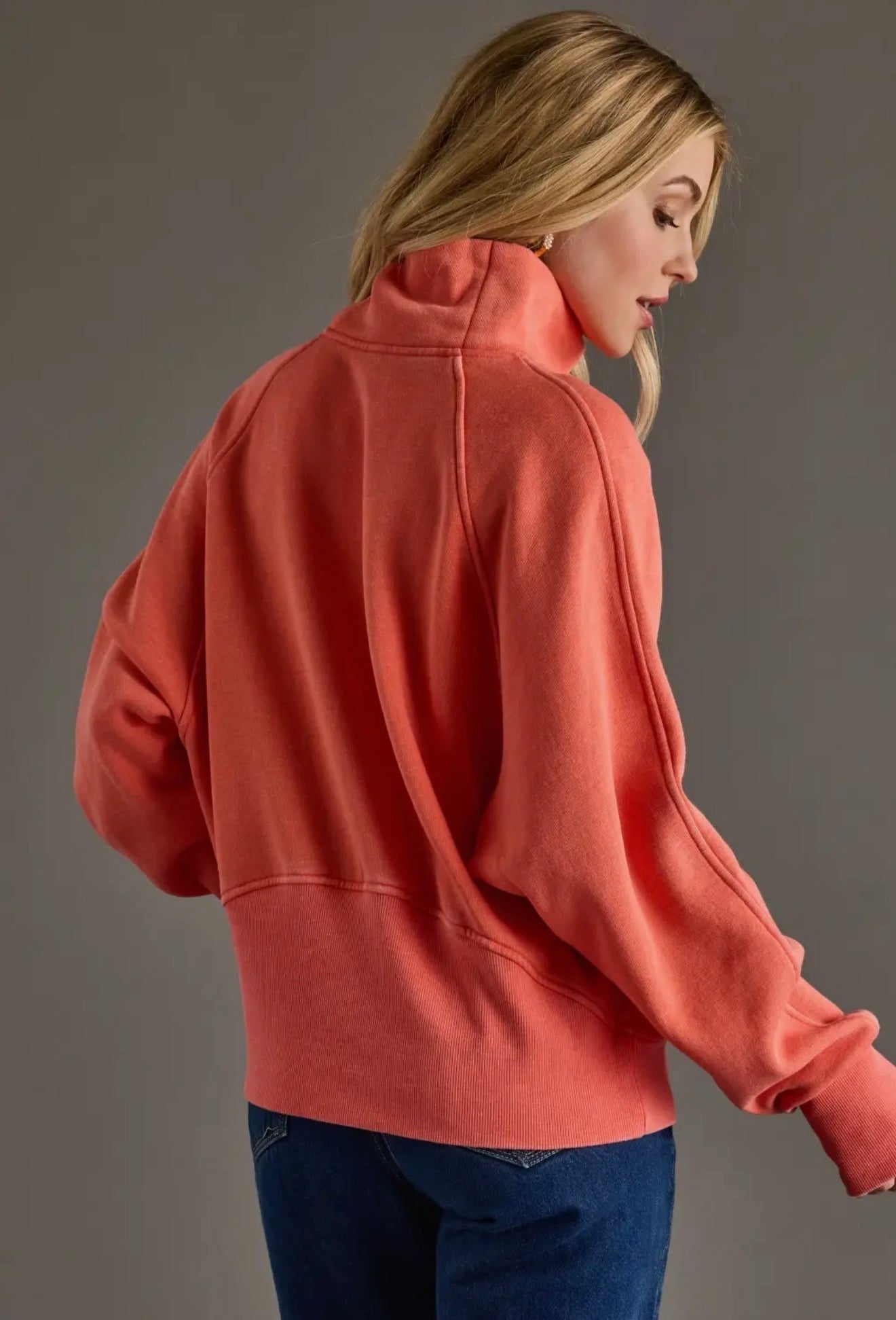 Quarter Zip - Coral