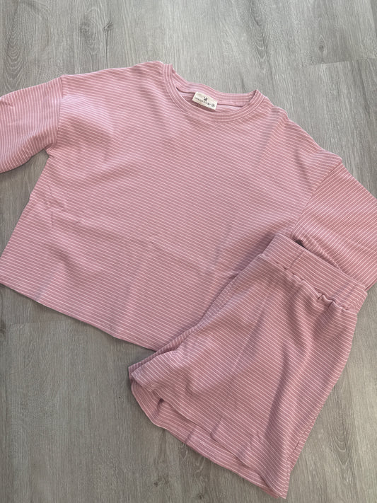 Striped Matching Set - Pink