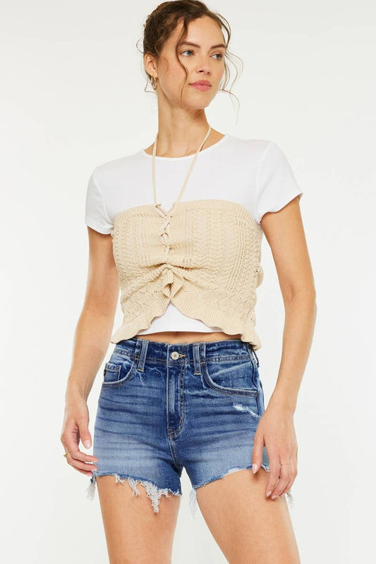 High Rise Denim Short
