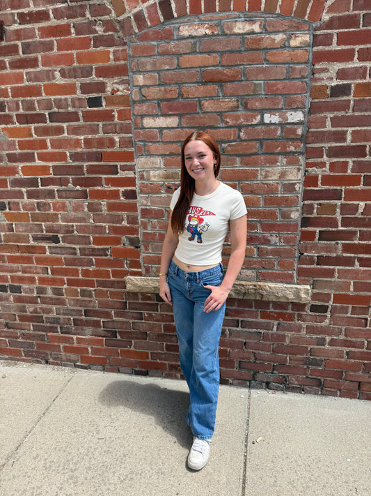 Husker Mascot Cropped Tee