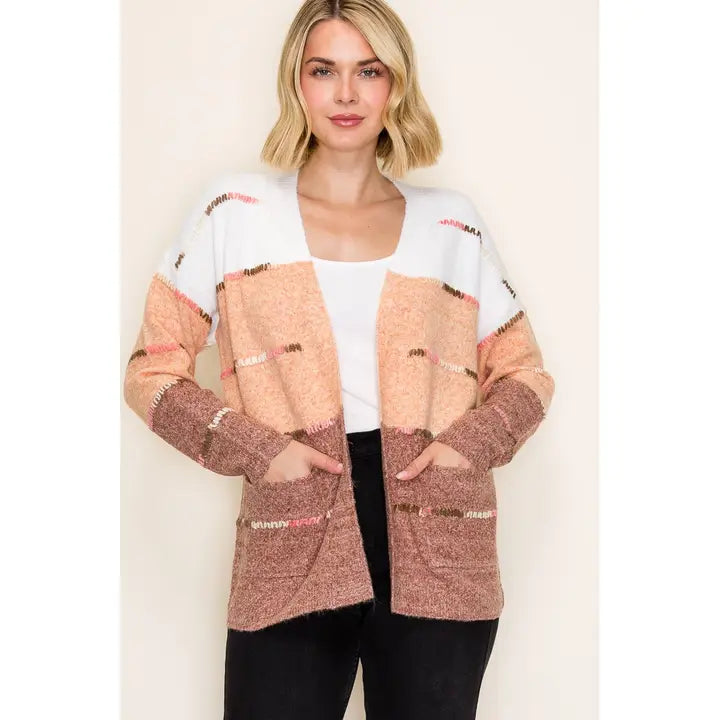 Stitched Block Cardigan