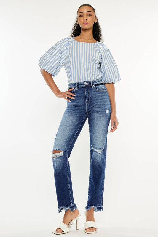 High Rise Slim Straight Jeans