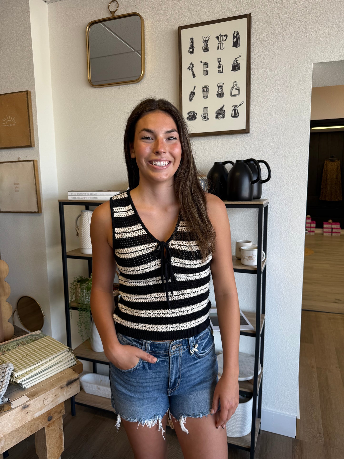 Striped Crochet Top