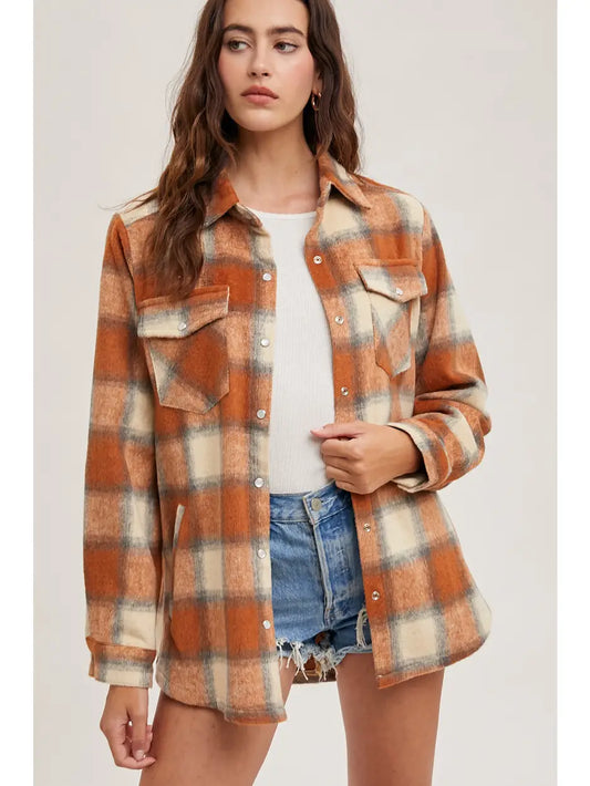 Fall Shacket - Pumpkin