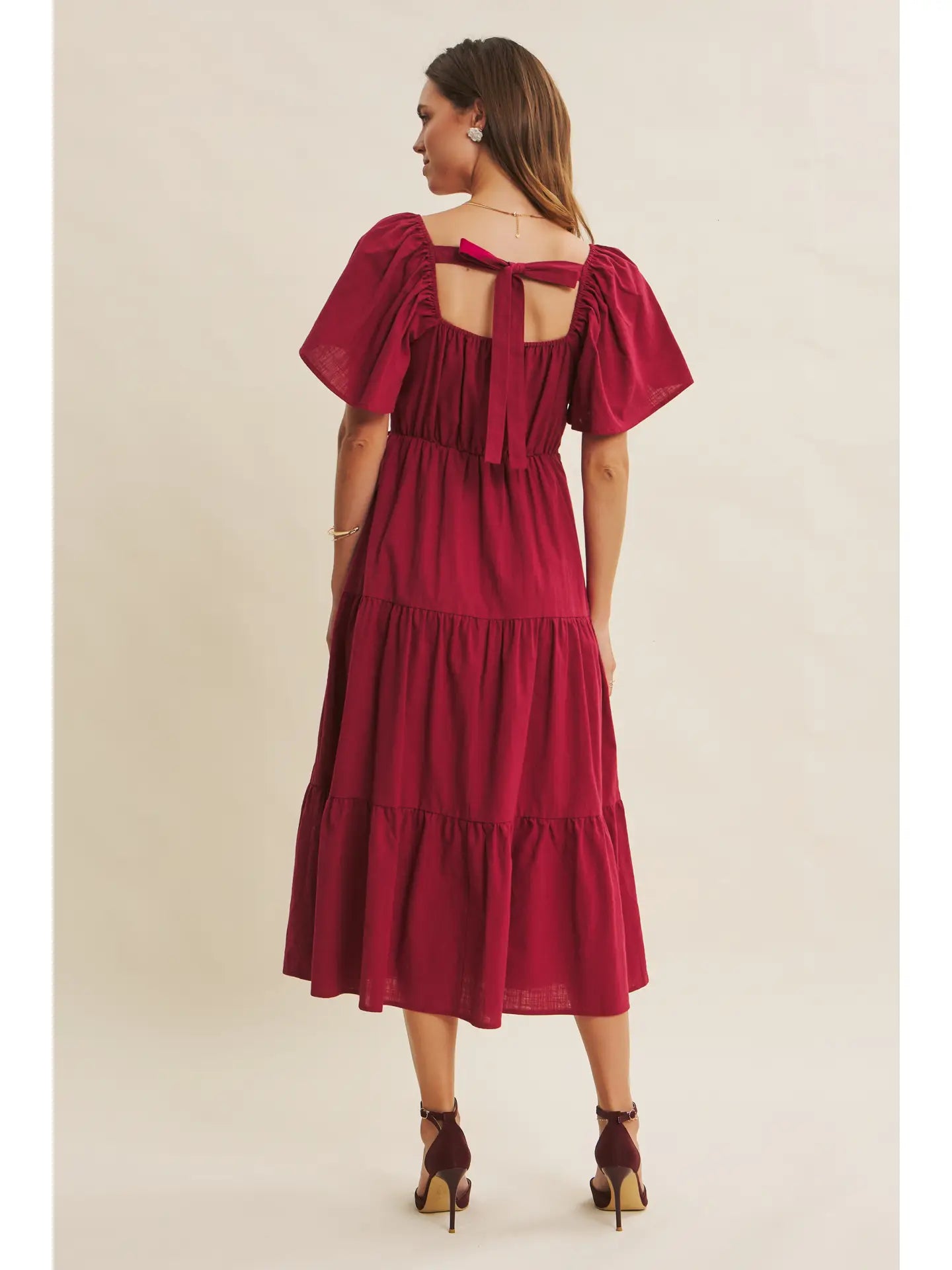 The Essence Midi Dress - Berry