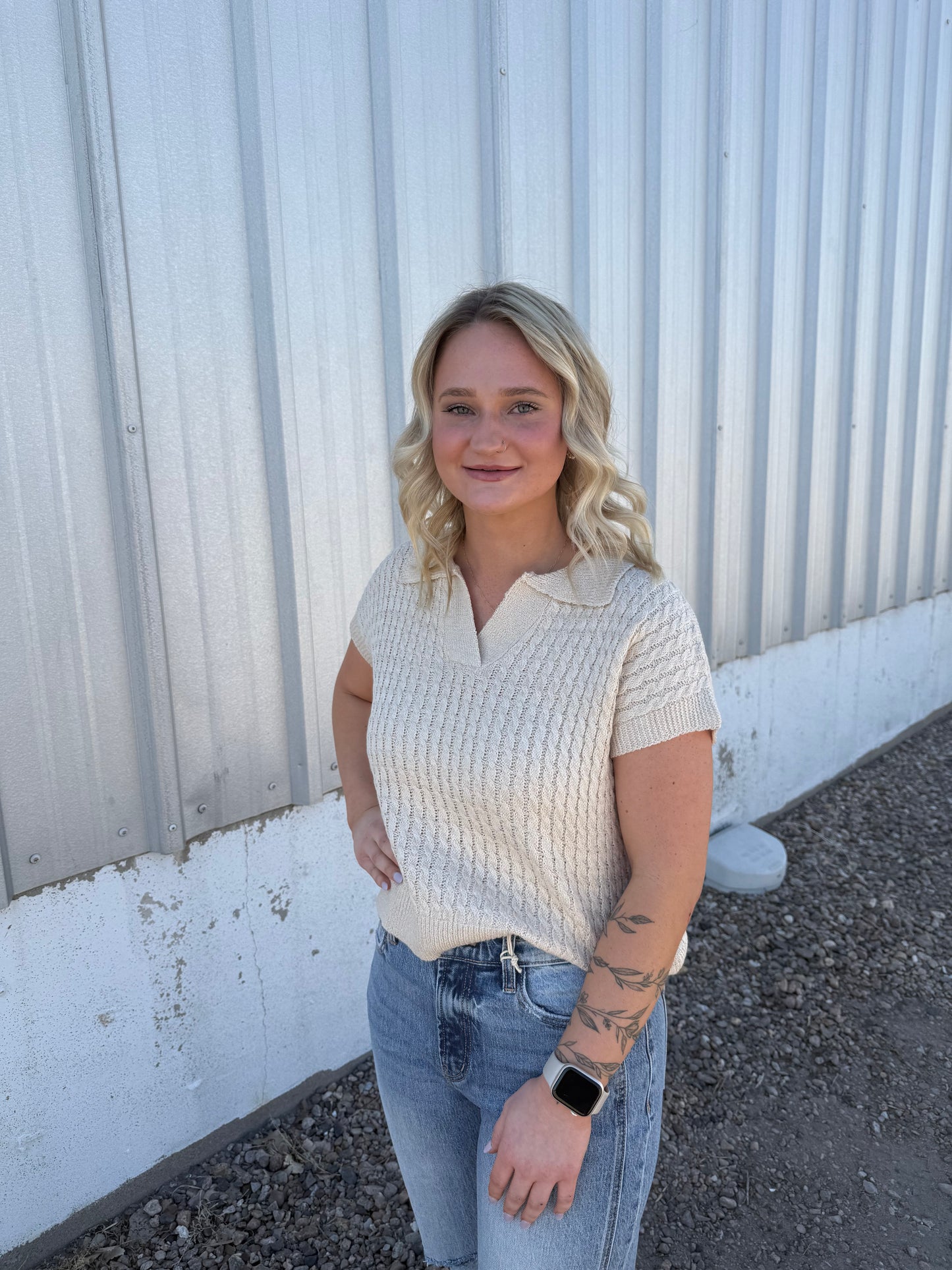 Short Sleeve Sweater Top