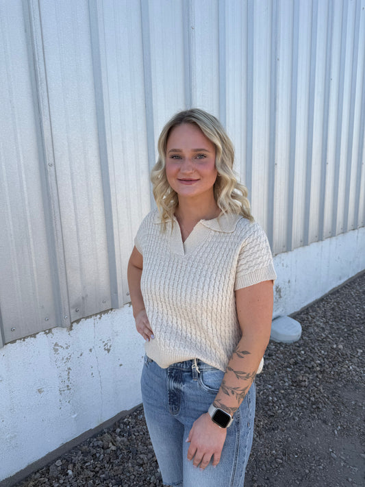 Short Sleeve Sweater Top