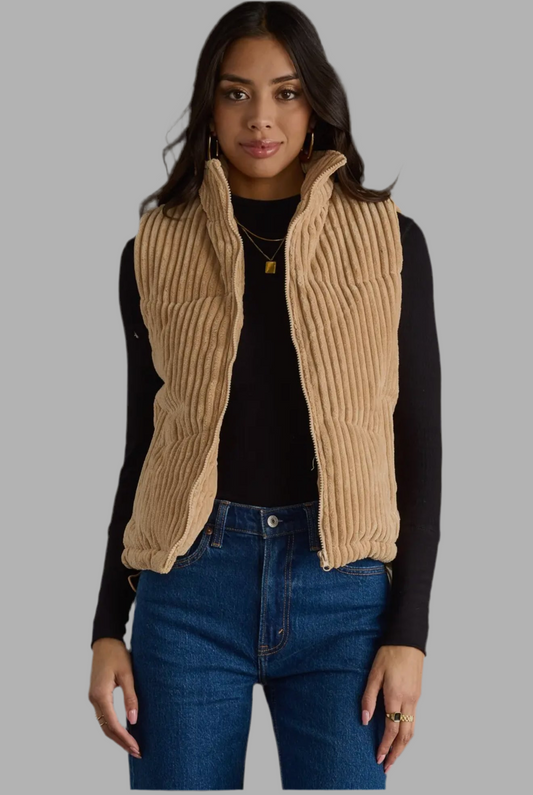 Corduroy Vest - Tan