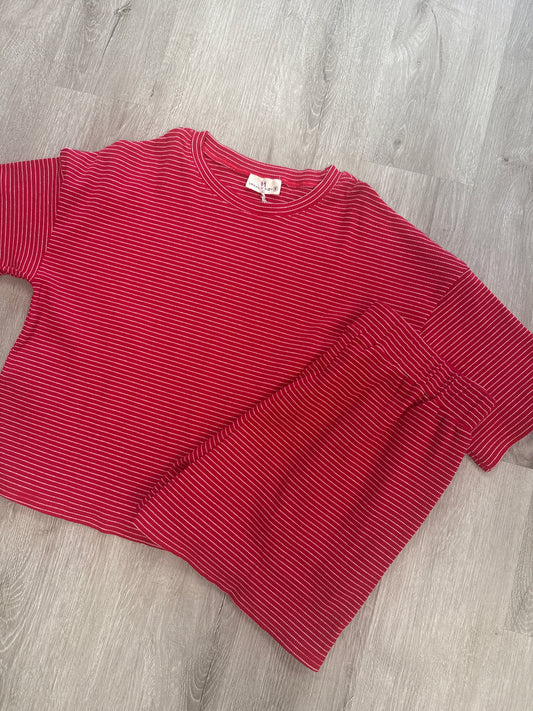 Striped Matching Set - Red