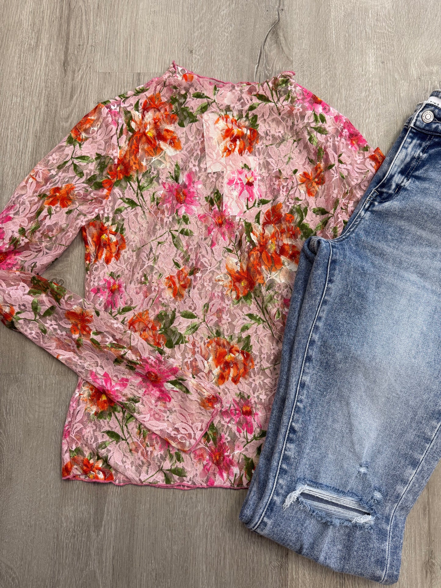 Floral Mesh Top