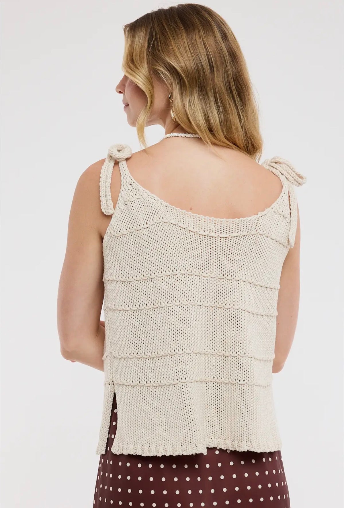 Tied Shoulder Tank - Taupe