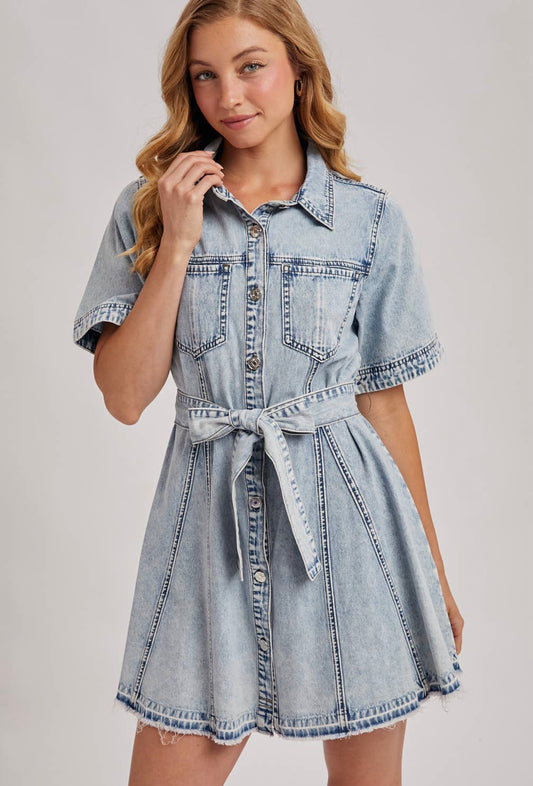 Button Down Denim Dress