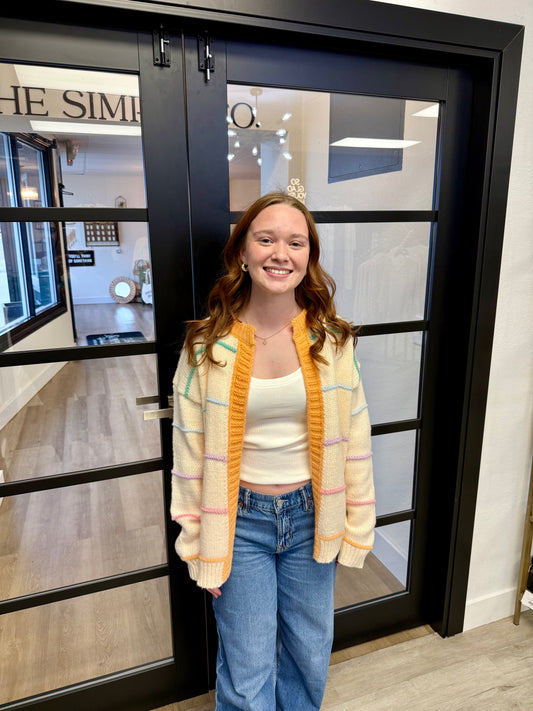 Colorful Striped Cardigan