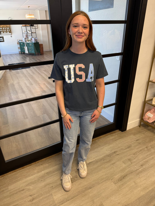 USA Quilted Tee