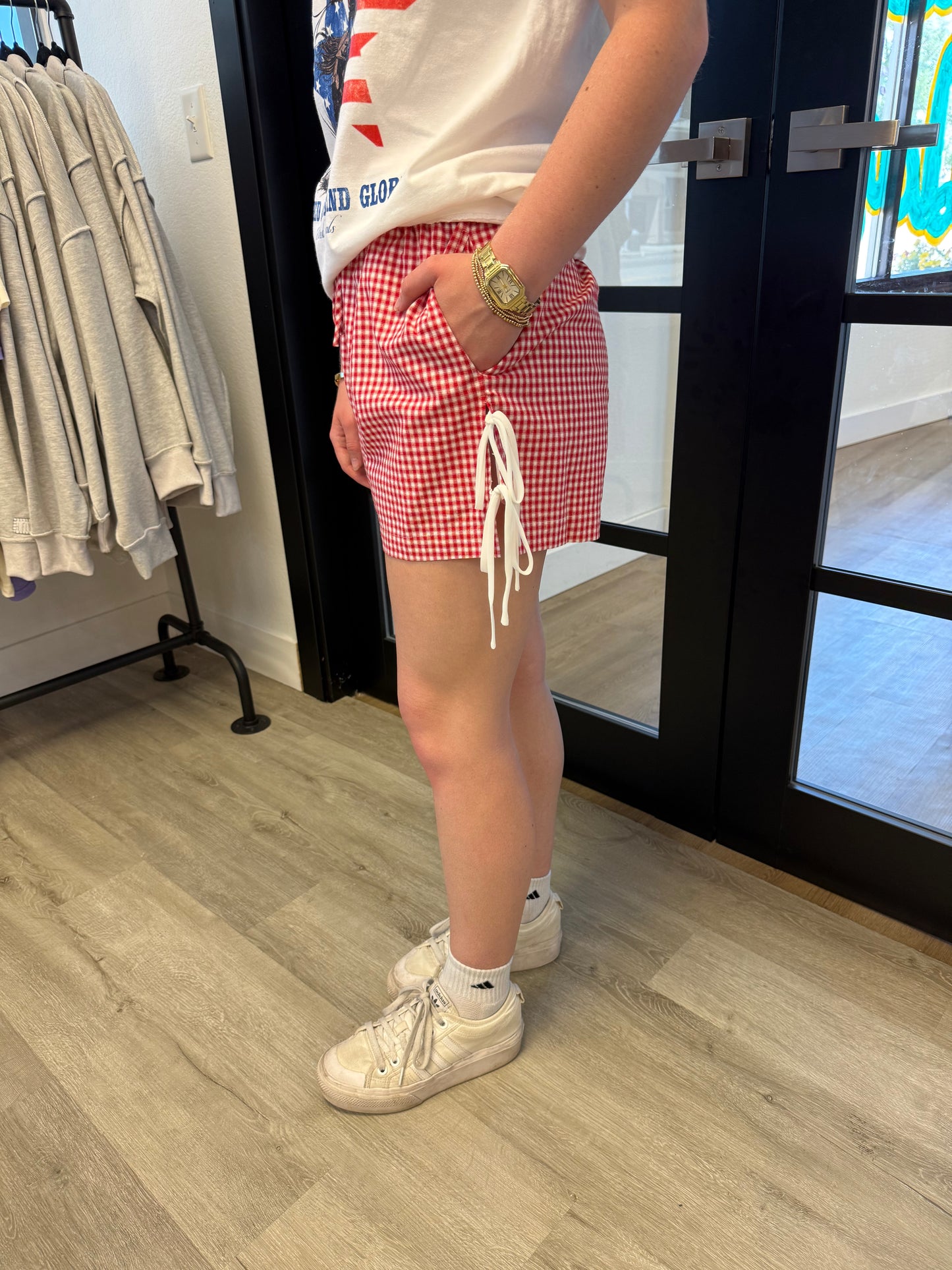 Gingham Tie Shorts