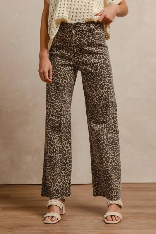 Leopard Denim Jeans