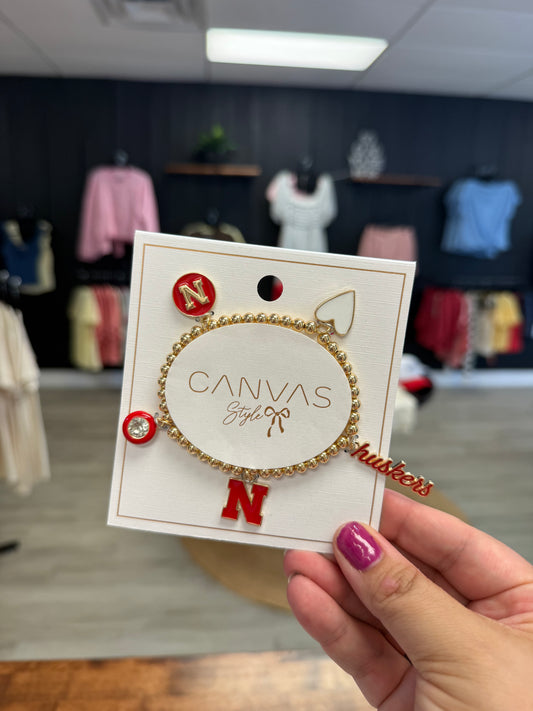 Husker Stretch Charm Bracelet