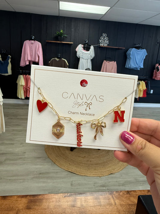 Husker Paperclip Charm Necklace