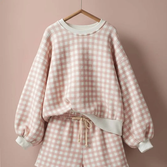 Gingham Knit Lounge Set