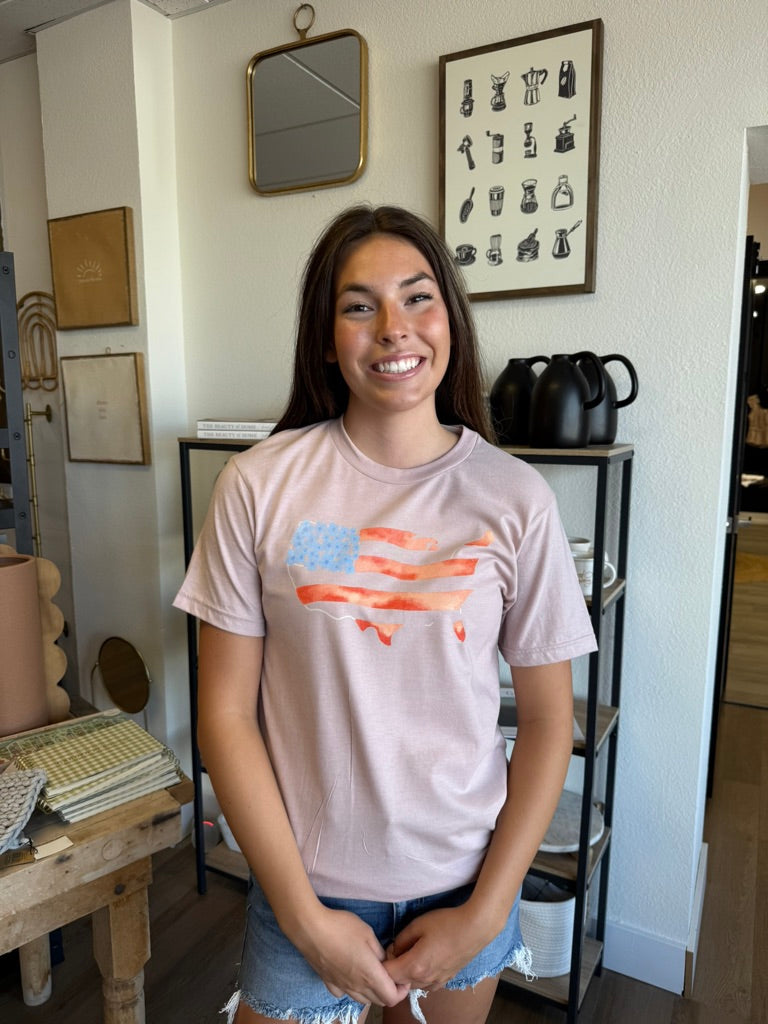 Floral USA Tee