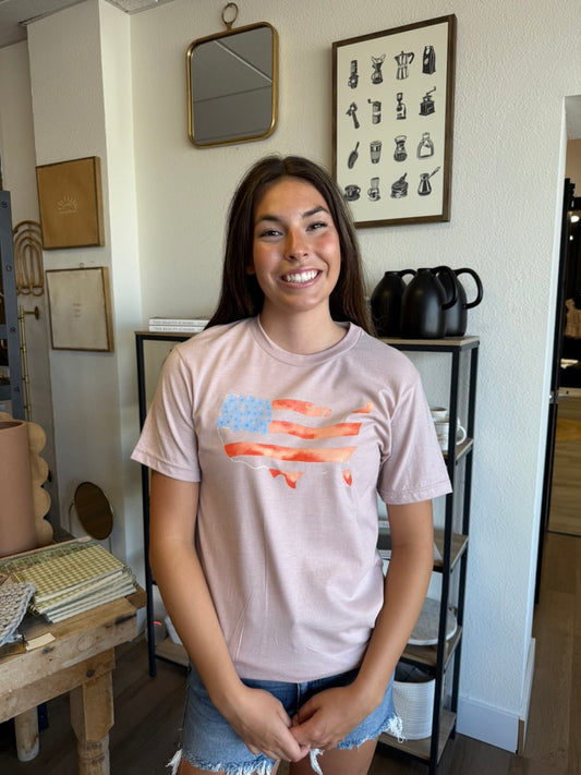 Floral USA Tee