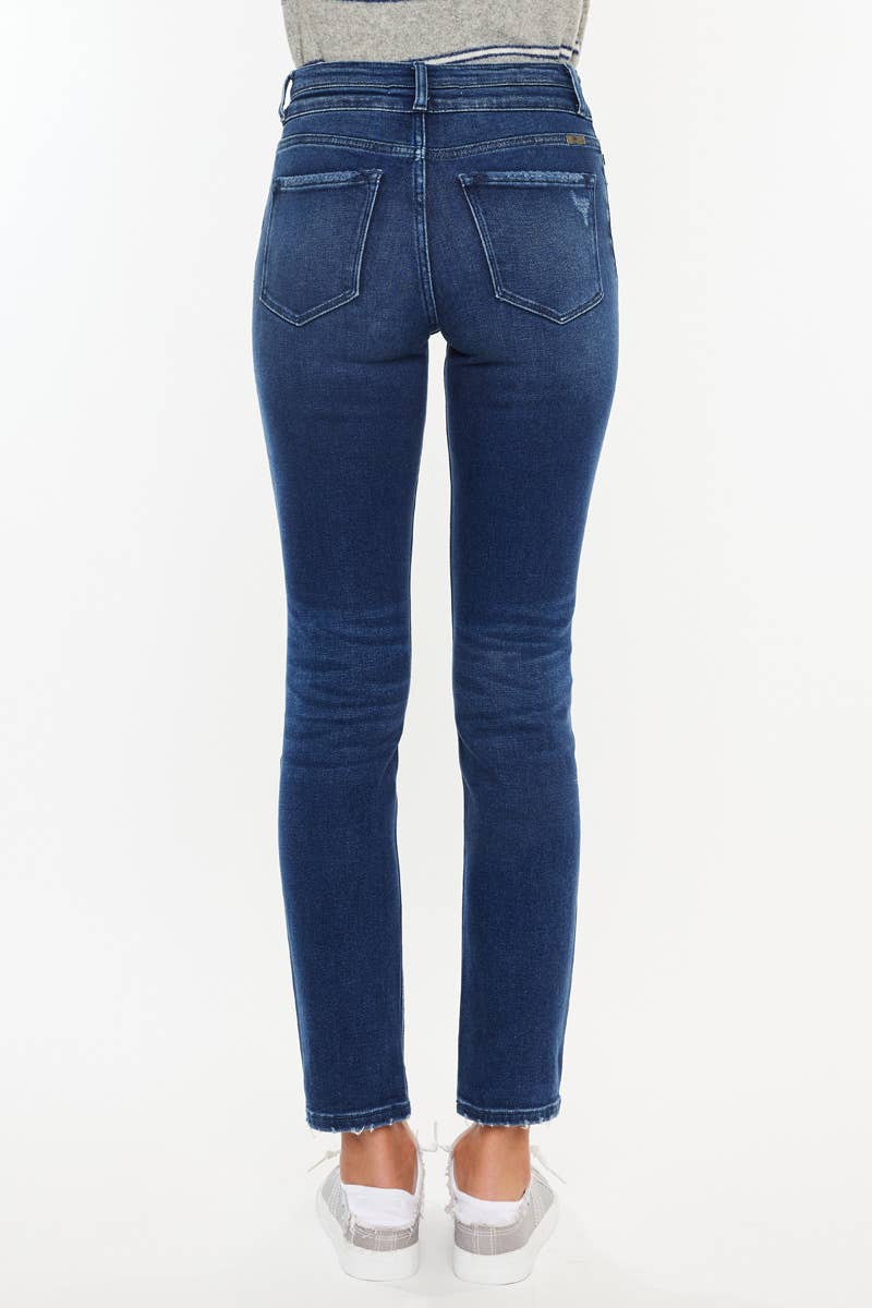 High Rise Straight Jeans Dark