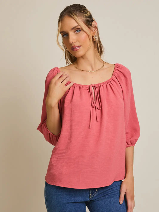 Front Tie Top - Terracotta