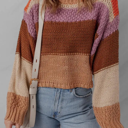 Multi-Colored Cropped Sweater